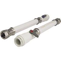 John Guest White PVC Hose & Serv Valve 300mm X 15mm X 1/2 (Pack Of 2)