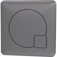 Balterley Square Dual Flush Push Button Brushed Pewter 70mm in Silver
