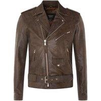 Infinity Leather Men's Cow-Hide Brando Jacket -Venice in Dark Brown | Size: Large