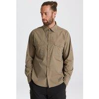 Craghoppers Men's NosiDefense Cotton-Blend 'Kiwi' Long Sleeve Shirt in Bottle Green | Size: 2XL
