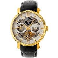 Aries Skeleton Leather-Band Watch