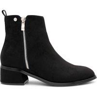 Paradox London Women's Ainsley' Micro Suede Mid Block Ankle Boot in Black | Size: 7