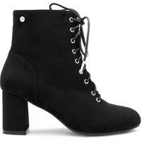 Paradox London Women's Amanda' Micro Suede Mid Block Ankle Boot in Black | Size: 7