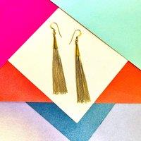 Otis Jaxon London Women's Liquid Silver Tassel Earrings in Gold