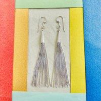 Otis Jaxon London Women's Liquid Silver Tassel Earrings