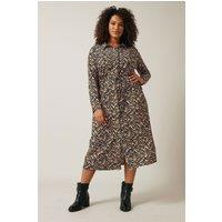 Evans Women's Crepe Midi Dress in Brown | Size: 22-24