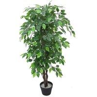 Leaf 120cm Artificial Ficus Tree & Plant Large Bushy Shape in Green