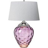 Netlighting Samara Table Lamp Metal Work Polished Nickel Glassware Plum in Grey