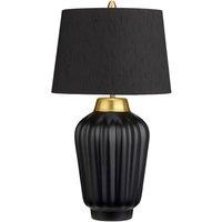 Netlighting Bexley 1 Light Table Lamp Black Brushed Brass in Yellow