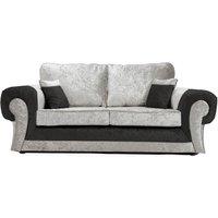 Furnishings For Less UK Chelsea Crushed Velvet Large 3 Seater Sofa Rolled Arms in Black