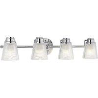Netlighting Hudson 4 Light Wall Light Polished Chrome IP44 in Grey