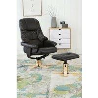 More4Homes Sorento Bonded Leather Swivel Recliner Armchair Chair w Footstool in Brown