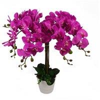 Leaf Artificial 85cm Deluxe Bush Orchid Dark Pink