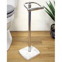 Showerdrape Octavia White Marble & Chrome Collection Toilet Roll Holder