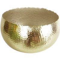 Leaf XL Metal Bowl Planter 32 x 20cm Hammered Gold Colour Curvy Edge | Size: 32 x 20 cm