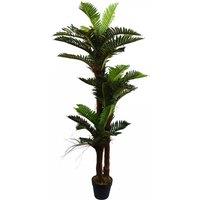 Leaf 150cm Artificial Large Palm Tree with Natural Trunk in Green