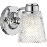 Netlighting Hudson 1 Light Wall Light Polished Chrome IP44 in Grey