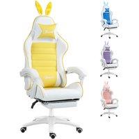 VINSETTO Racing Gaming Chair Reclining PU Leather Computer Chair with Headrest in Yellow