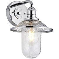 Netlighting Hinkley Rigby 1 Light Wall Light Polished Chrome IP44 in Grey