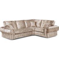 Furnishings For Less UK Chelsea Crushed Velvet Large 4 Seater Corner Sofa 2 Corner 1 Rolled Arms in Baby Pink