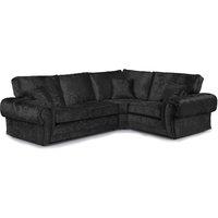 Chelsea Crushed Velvet Large 4 Seater Corner Sofa 2 Corner 1 Rolled Arms