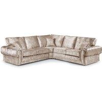 Furnishings For Less UK Chelsea Crushed Velvet 5 Seater Large Corner Sofa 2 Corner 2 Rolled Arms in Baby Pink