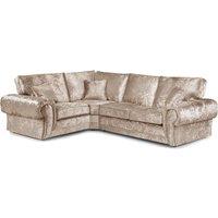 Furnishings For Less UK Chelsea Crushed Velvet Large 4 Seater Corner Sofa 1 Corner 2 Rolled Arms in Baby Pink