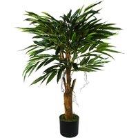 Leaf 100cm Longifolia Ficus Tree Artificial Natural Trunk in Green