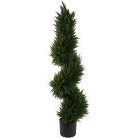 Leaf 120cm Sprial Cypress Tree Artificial Topiary in Green