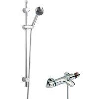 Balterley Thermostatic Bath Shower Mixer Tap Multi Function Handset Slide Rail in Silver