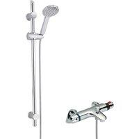 Balterley Thermostatic Bath Shower Mixer Tap Water Saving Handset Slide Rail in Silver