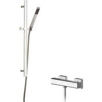 Balterley Empire Square Bar Valve Sheer Slide Rail Shower Kit Chrome in Silver