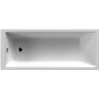Balterley Square Thin Edge Single Ended Shower Bath & Leg Set, 1800x800mm White