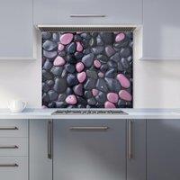 Warren Reed - Designer Blush & Charcoal Pebble Mix Kitchen Splashback | Size: 900mm x 650mm