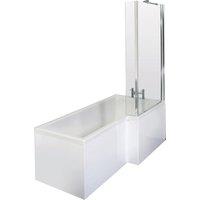 Balterley 1700 mm Right Hand L Shape Square Shower Bath Screen Front Panel White