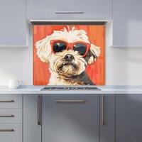 Warren Reed - Designer Cool Pup in Sunglasses Kitchen Splashback | Size: 700mm x 750mm