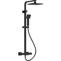 Balterley Empire Square Shower Kit & Fixed Head, Adjustable Handset - Matt Black