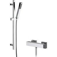 Balterley Ripple Square Bar Valve Slide Rail Shower Kit Chrome in Silver
