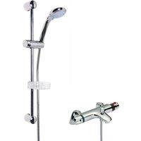 Balterley Thermostatic Bath Shower Mixer Tap Multi Function Handset Slide Rail in Silver