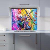 Warren Reed - Designer Vibrant Scottish Bagpipes Burst Kitchen Splashback in Yellow | Size: 600mm x 650mm