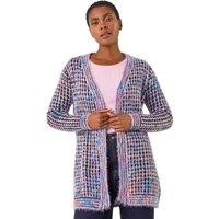 Roman Women's Spacedye Fluffy Cardigan in Lavender | Size: 18