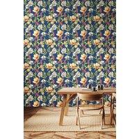 Hoopla Walls Orchid Bloom Matt Wallpaper in Navy