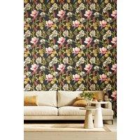 Hoopla Walls Orchid Bloom Matt Wallpaper in Black