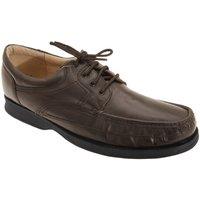 Roamers Men's Canoe Front Apron Tie Softie Leather Shoes in Brown | Size: 7