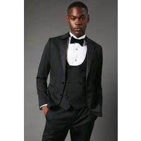 Burton Men's Black Slim Fit Tuxedo Suit Jacket | Size: 38S