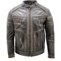 Infinity Leather Men's Leather Racing Biker Jacket in Black | Size: 4XL