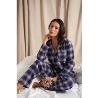 Pretty You London Women's Plaid Pyjama Set in Midnight | Size: 16-18