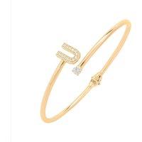 Latelita Women's Initial Bangle Gold U