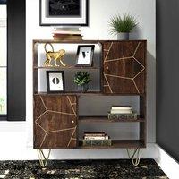 IH Design Jusleen Solid Mango Wood Display Cabinet in Brown