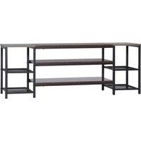 HOMCOM TV Unit Cabinet for TVs up to 60 Inches with Shelves Brown & Grey